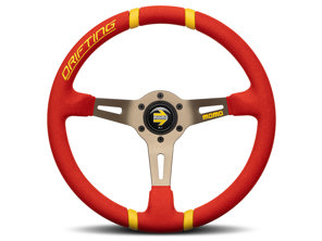 Volante Drifting - Microfibra Roja - Momo - VDRIFT35MCRER